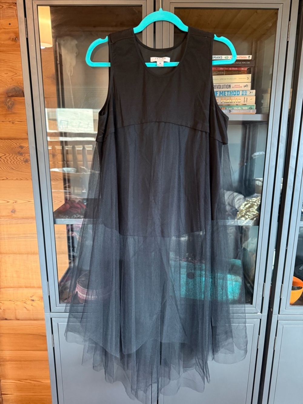 FAVLUX Black Sleeveless Layered Tulle Top